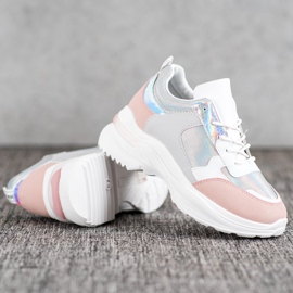 SHELOVET Zapatillas cómodas en la plataforma blanco multicolor 4
