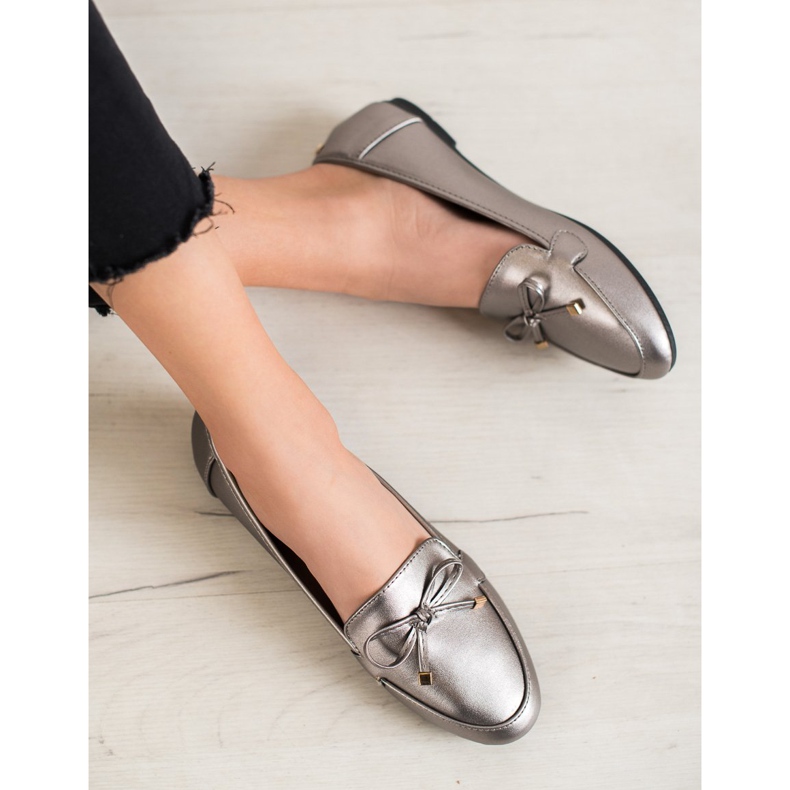 Clowse Elegantes bailarinas plateadas gris 2