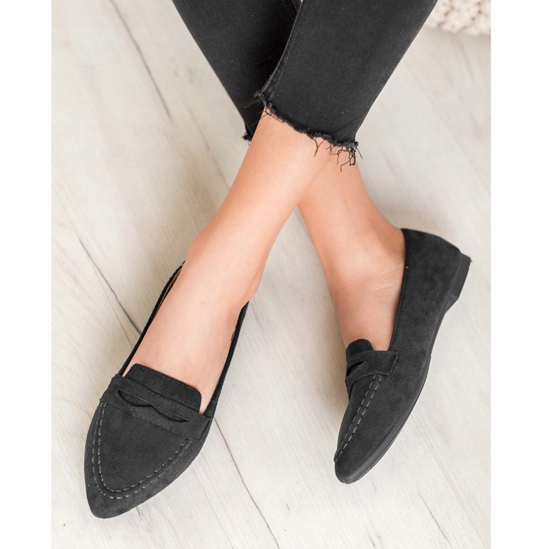 Best Shoes Mocasines de ante en Spitz negro 2