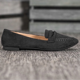 Best Shoes Mocasines de ante en Spitz negro 3