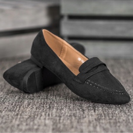 Best Shoes Mocasines de ante en Spitz negro 5