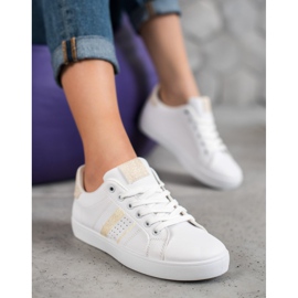SHELOVET Zapatos deportivos blancos cómodos 2