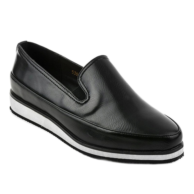 Zapato cuña baja negro mate 5388-2 1
