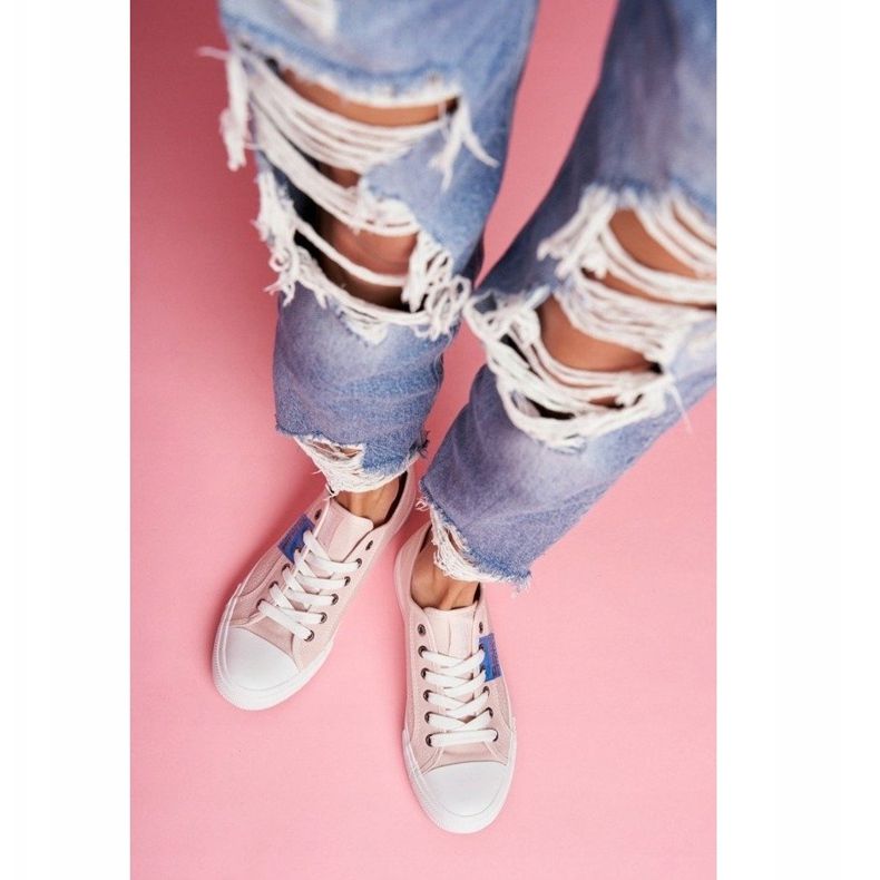 Zapatillas de mujer rosa caladas Big StarFF274033 rosado 2