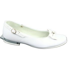Miko Ballerinas de comunión blanca para niños con un arco 806 blanco 4