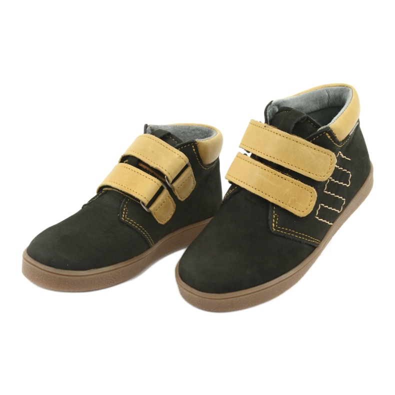 Botas de piel con velcro Mazurek 1341 negro multicolor amarillo 3