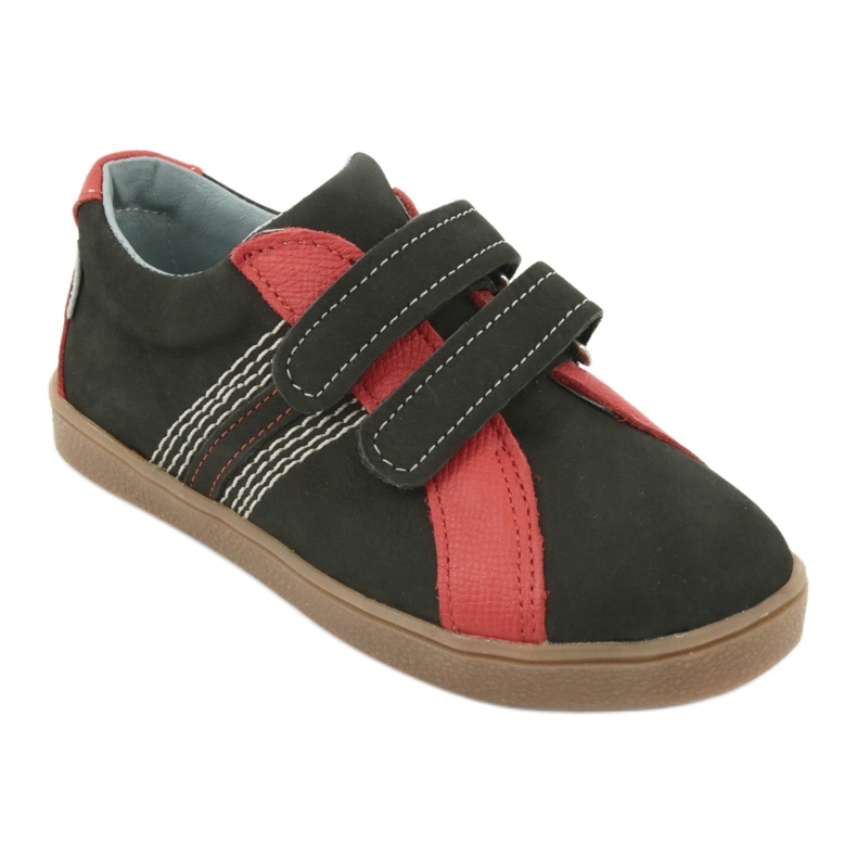 Mazurek 1235 zapatos para niños con velcro negro/rojo 1