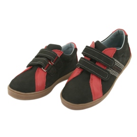 Mazurek 1235 zapatos para niños con velcro negro/rojo 3