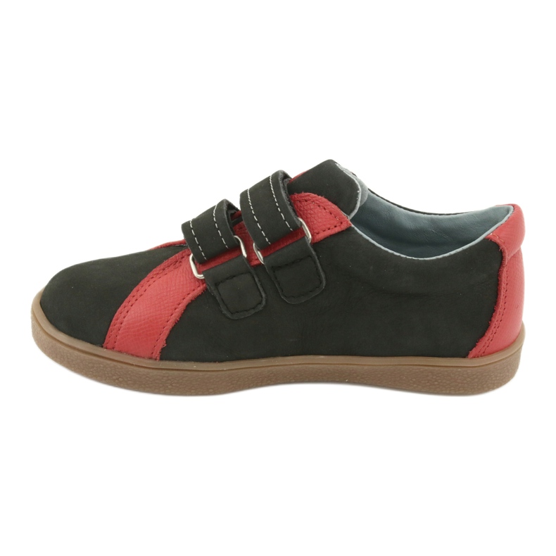 Mazurek 1235 zapatos para niños con velcro negro/rojo 2