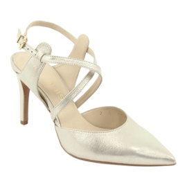 Anis Sandalias de cuero para mujeres Gold Platinum Stripes 4771 dorado 1 Anis Sandalias de cuero para mujeres Gold Platinum Stripes 4771 dorado 1