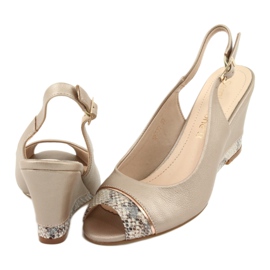 Sandalias oro capuchino Sergio Leone 777 beige marrón dorado 4