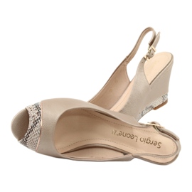 Sandalias oro capuchino Sergio Leone 777 beige marrón dorado 5
