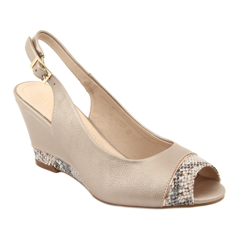 Sandalias oro capuchino Sergio Leone 777 beige marrón dorado 1