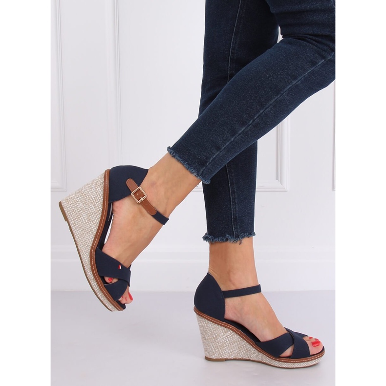 Sandalias de cuña R133P Azul azul marino 1 Sandalias de cuña R133P Azul azul marino 1