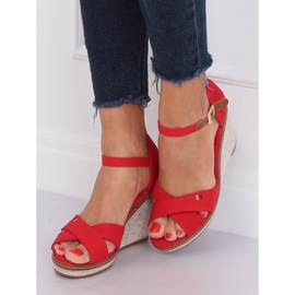 Sandalias de cuña rojas R133P Rojo 1 Sandalias de cuña rojas R133P Rojo 1