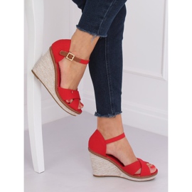 Sandalias de cuña rojas R133P Rojo 3