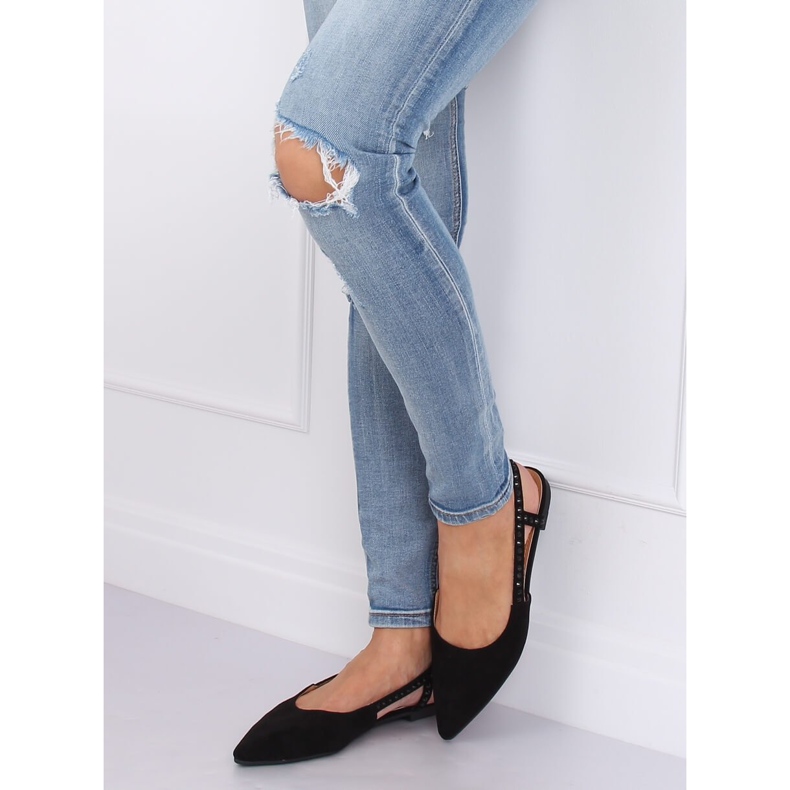 Bailarinas negras con tacón abierto YJ335 Black negro 1