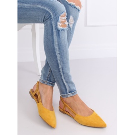 Bailarinas con tacón abierto miel YJ335 Amarillo 3