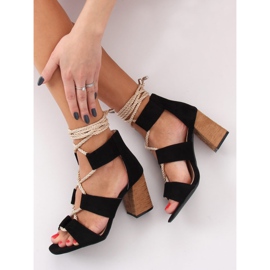 Sandalias negras de tacón LL-229P Black negro 2 Sandalias negras de tacón LL-229P Black negro 2