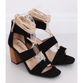 Sandalias negras de tacón LL-229P Black negro 3
