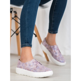Goodin Zapatos de cuero ligero rosado multicolor 3