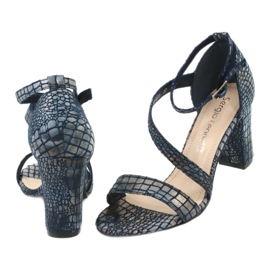 Sandalias gladiadoras Sergio Leone SK870 azul marino 5