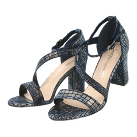 Sandalias gladiadoras Sergio Leone SK870 azul marino 4