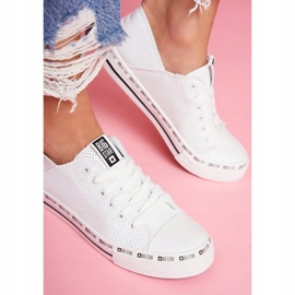 Zapatos de mujer blancos, zapatillas caladas Big Star FF274024 1