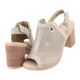 Sandalias caladas beige / dorado Filippo DS757 4
