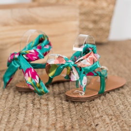 SHELOVET Sandalias Atadas Con Piña multicolor verde 4