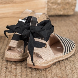 Small Swan Alpargatas Con Cinta Decorativa marrón negro 3