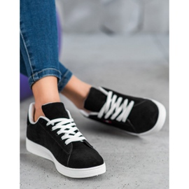 SHELOVET Zapatos cómodos de cuero ecológico negro 2 SHELOVET Zapatos cómodos de cuero ecológico negro 2