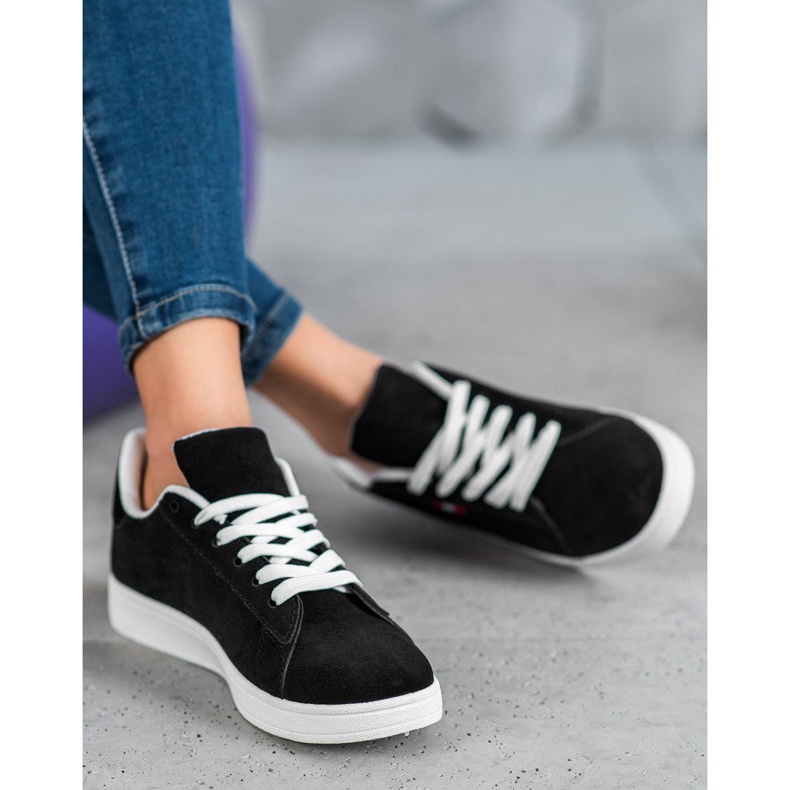 SHELOVET Zapatos cómodos de cuero ecológico negro 2 SHELOVET Zapatos cómodos de cuero ecológico negro 2