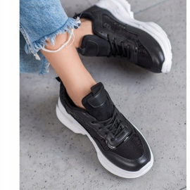 SHELOVET Zapatillas de moda con lentejuelas negro 3