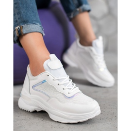 SHELOVET Zapatillas de moda con lentejuelas blanco 5