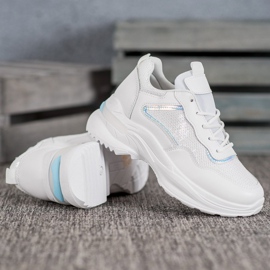 SHELOVET Zapatillas de moda con lentejuelas blanco 3