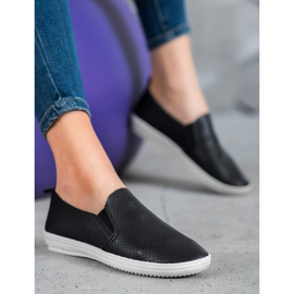 SHELOVET Slipons negros calados 2