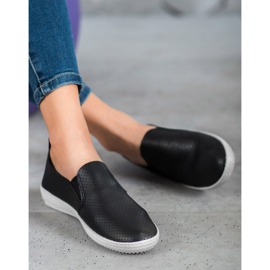 SHELOVET Slipons negros calados 3