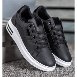 SHELOVET Zapatos deportivos negros de moda 1 SHELOVET Zapatos deportivos negros de moda 1