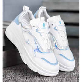 SHELOVET Zapatillas blancas de moda blanco azul 2