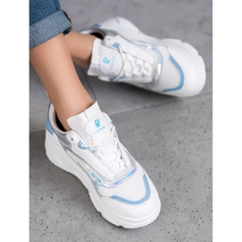 SHELOVET Zapatillas blancas de moda blanco azul 4