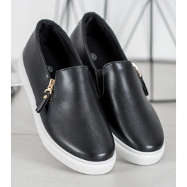 SHELOVET Slipons negros con cremallera 3