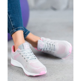 Ax Boxing Calzado deportivo cómodo calado rosado gris 4