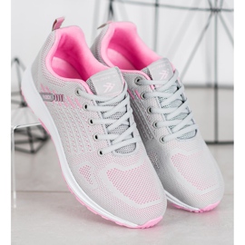 Ax Boxing Calzado deportivo cómodo calado rosado gris 2