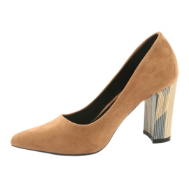 Zapatos de salón Filippo 1103 de ante beige 2