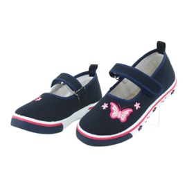 Atletico Bailarinas atlético mariposa con plantilla de piel azul marino rosado 3