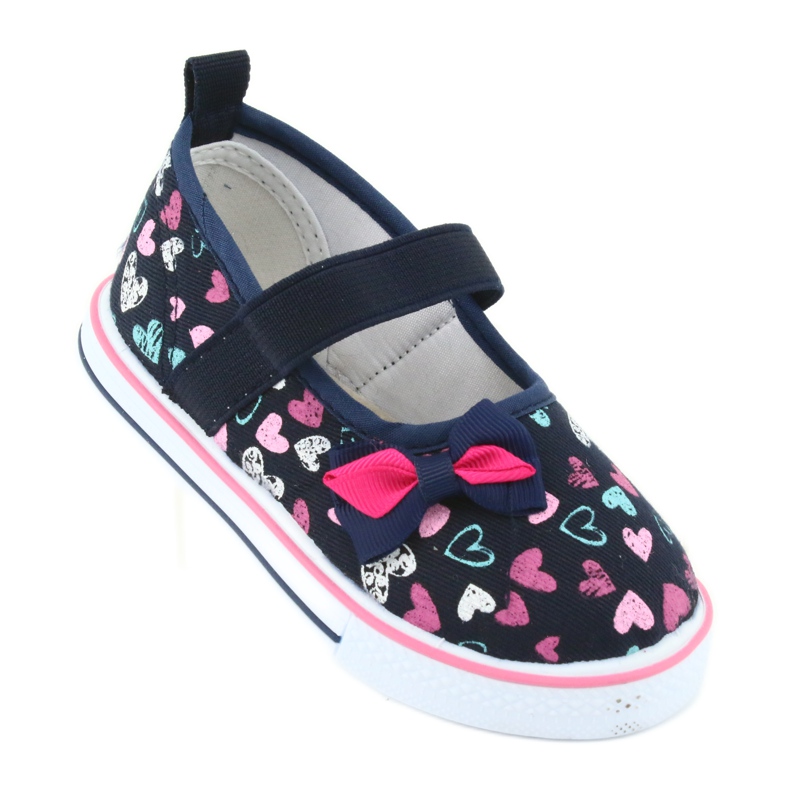 Lazo de bailarinas Atletico inserto de cuero blanco azul marino azul rosa 1