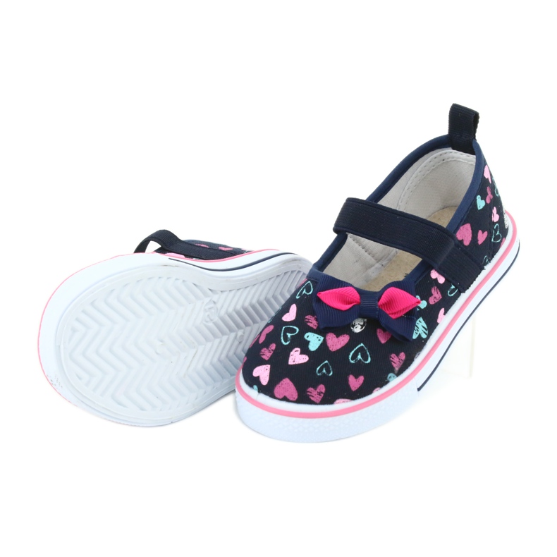 Lazo de bailarinas Atletico inserto de cuero blanco azul marino azul rosado 5