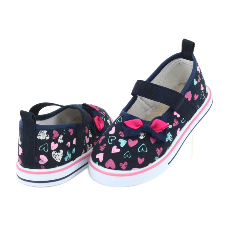 Lazo de bailarinas Atletico inserto de cuero blanco azul marino azul rosa 4