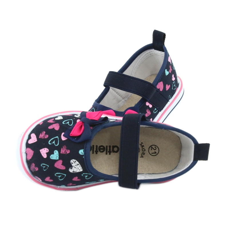 Lazo de bailarinas Atletico inserto de cuero blanco azul marino azul rosa 6